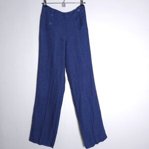 Willi Smith 100% Linen Sailor Button Front Nautical Pants Size 4